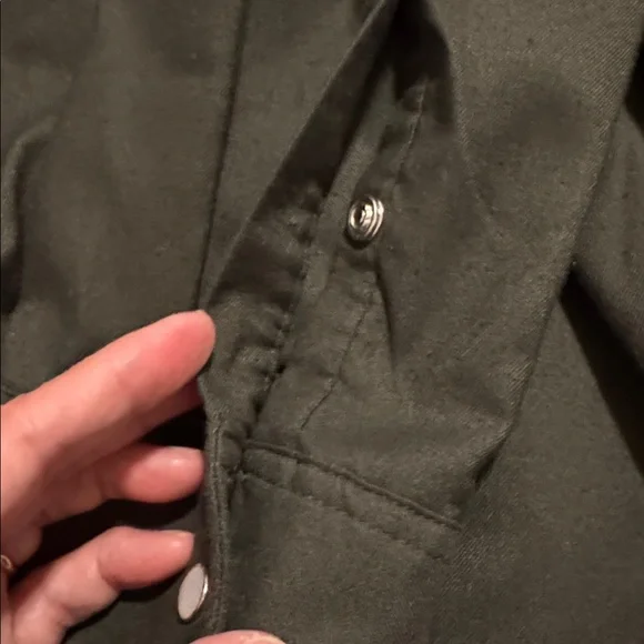 Poncho Laramie Western Performance Flannel Long Sleeve Pearl Snap Shirt Gray-XL - Picture 12 of 12